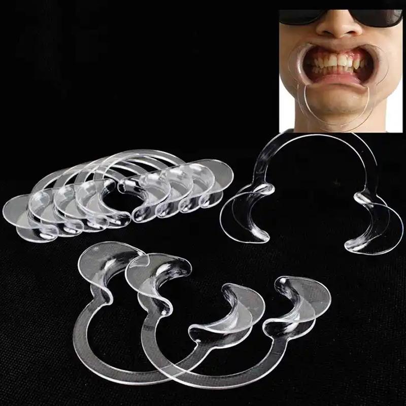 10 ks Zubní otvírač úst C tvar Autoklávovatelný Odolný Dezinfekce Jednorázový Intraorální Otvírač tváří a rtů Zubní nástroj