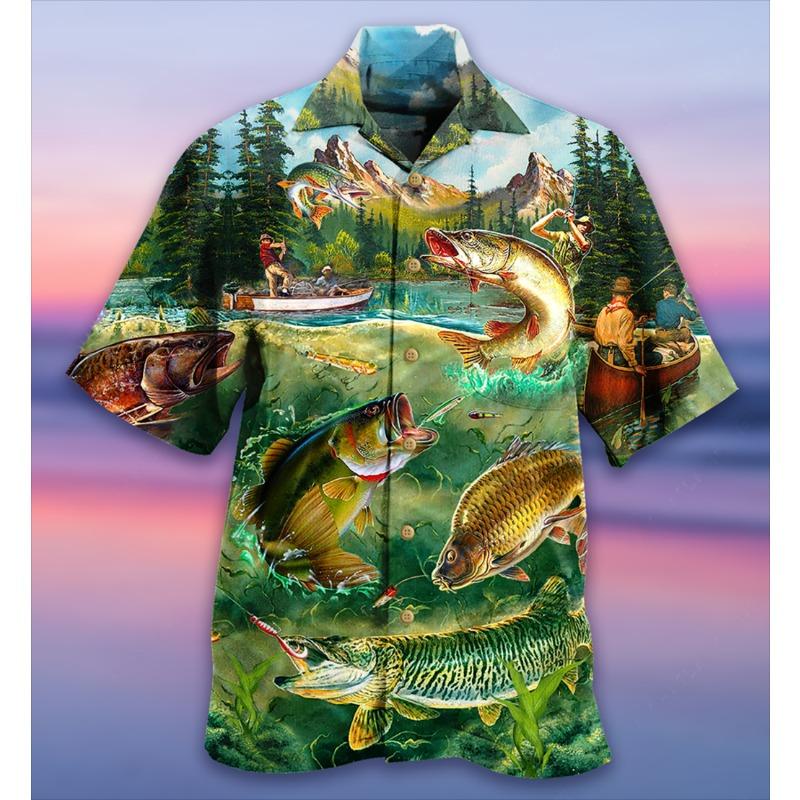 Sommer-Hawaiihemd für Herren, 3D-Cartoon-Flamingo, Herrenhemd, Strand, übergroß, lustige Herrenbekleidung, modisch, kurzärmelig