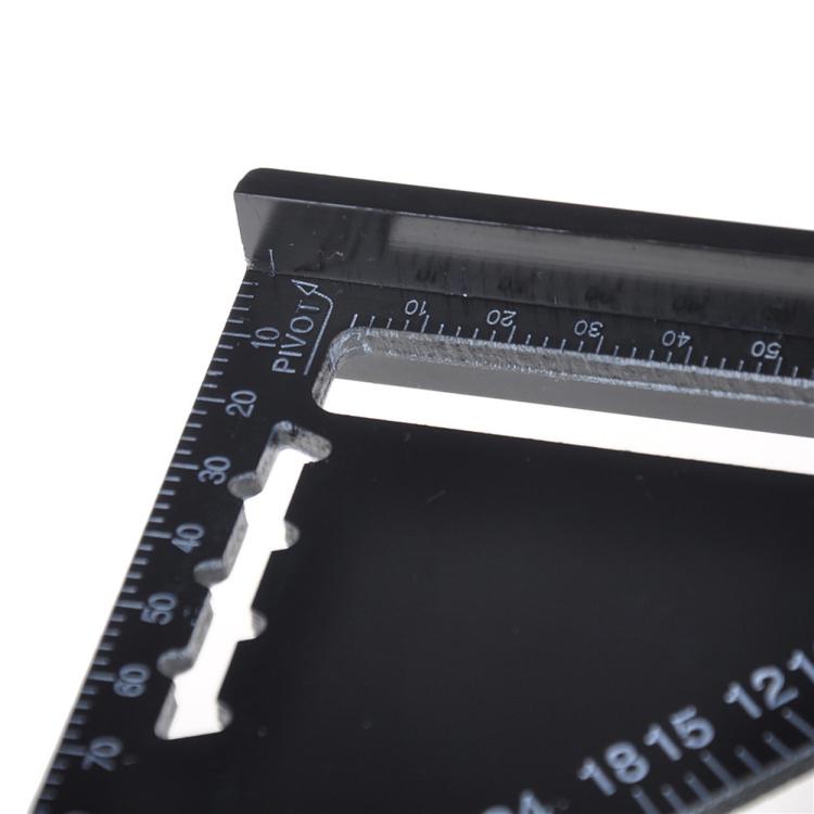 7 Inch Metric British Aluminum Black Oxide Triangle Measuring Ruler 90 Degrees 45 Degrees Ruler