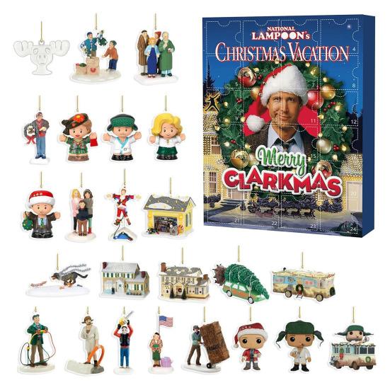 Calendario dell'Avvento di Natale 2024 Calendario del conto alla rovescia di Natale di 24 giorni Ciondolo con figure natalizie in acrilico per decorazioni natalizie per la casa