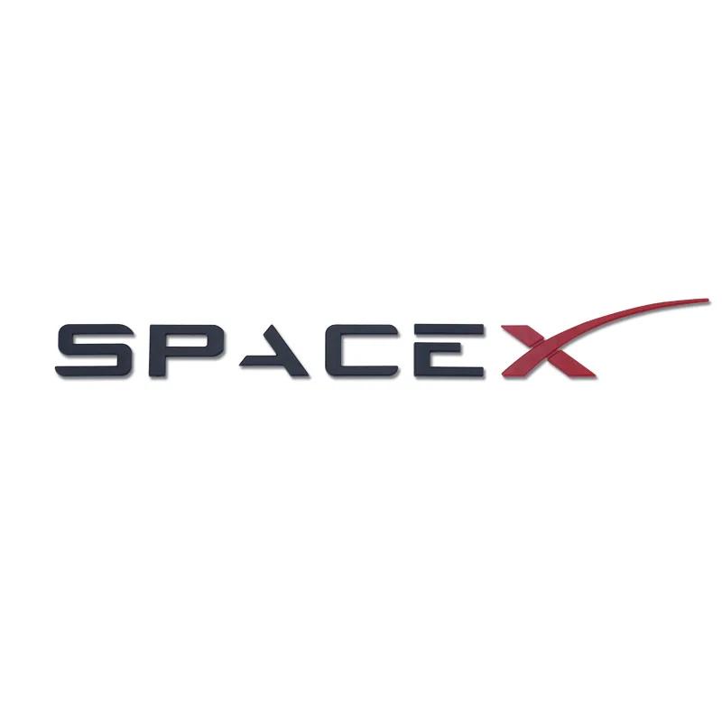 

3D Chrome Red Black Logo Space X Emblem Letters Car Trunk Badge Decal For Tesla Model Y Model 3 Space X Sticker Accessories ABS