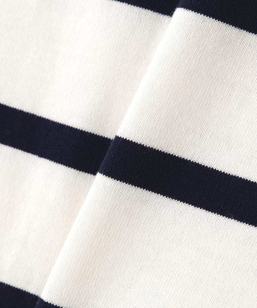 Avirex NAVAL POCKET SHORT Navy Size F Women's T-SHIRT, Striped, 122, 783-5935601