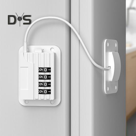 Refrigerator Freezer Door Lock with Password Adjustable Design No Tools Installation Easy To Set-up Child-Proof Fridge Door Lock