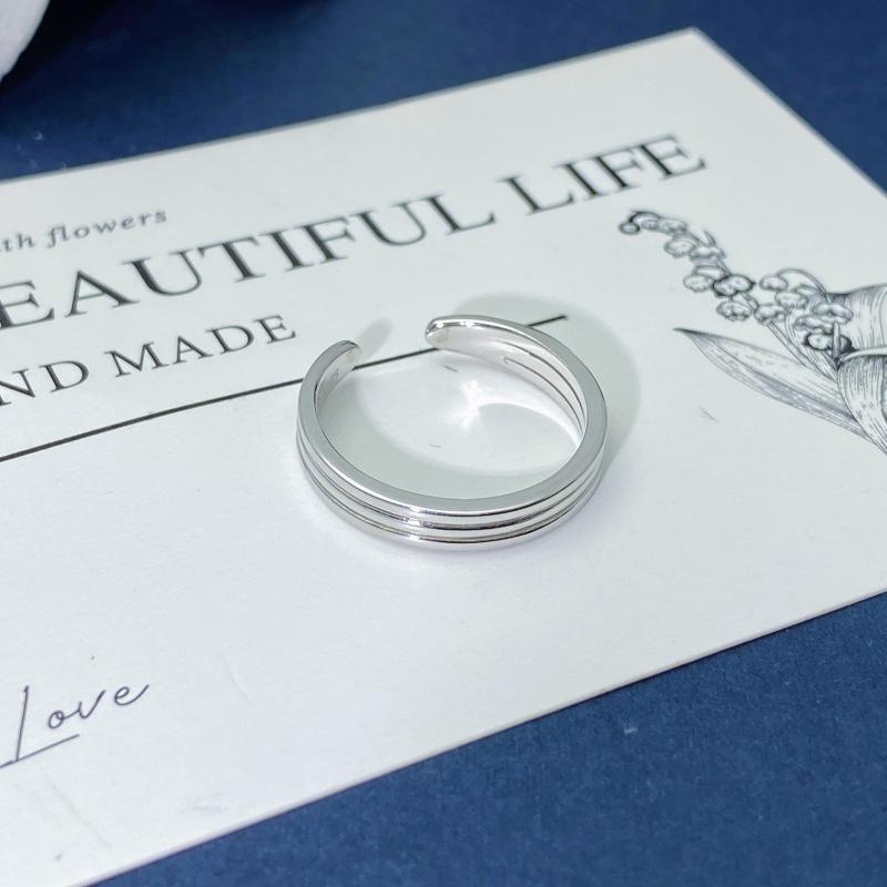 

Sterling Silver S925 Adjustable Open Ring, Modern High-End Design Open Adjustable