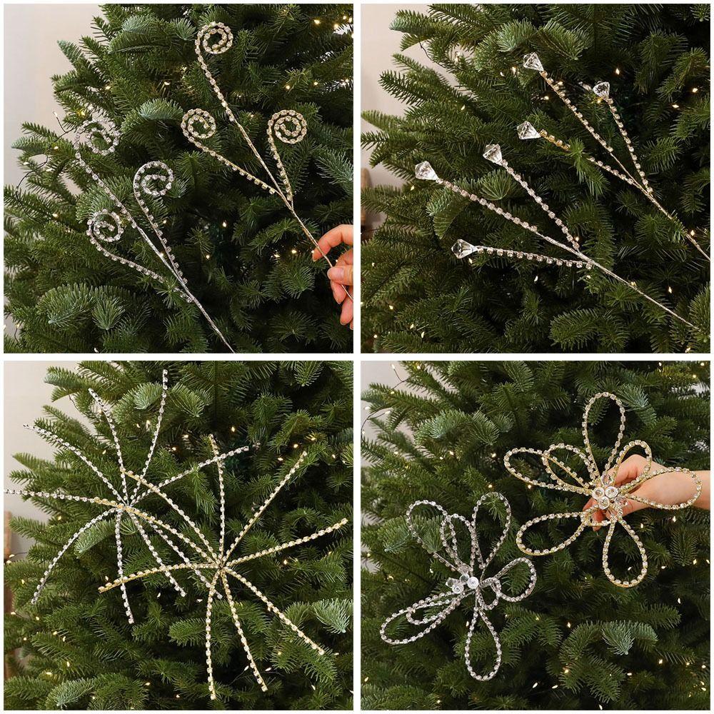 Sparkling Crystal Bud Branches Transparent Bead Christmas ornaments  Wedding Decor