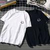 Short Sleeved Men's Loose Black and White Half Sleeved T-shirt, Summer Trend Round Neck T-shirt, Versatile Base Shirt