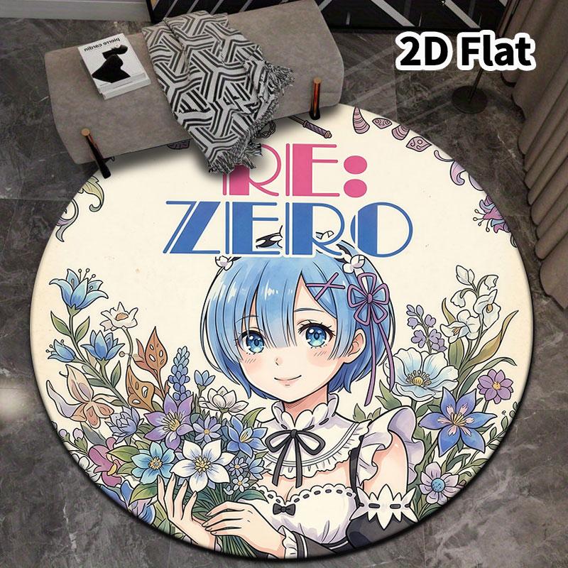 Re Zero Round Area Rug Carpet Rug For Living Room Bedroom Sofa Playroom Decor Nonslip Floor Mat