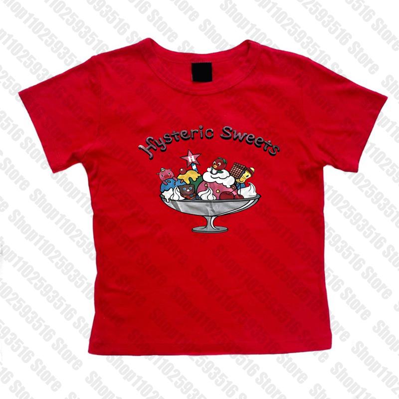 Y2K Letter Print Vintage High Street Aesthetic T-shirt 2000's Crop Top Summer Punk Short Sleeve Clothes Casual Streetwear Tshirt