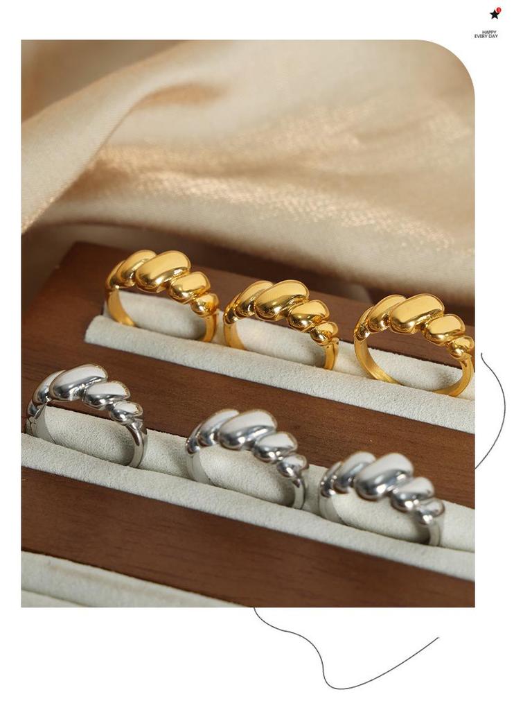 18k Gold Geometric Open Knuckle Ring - Non-Fading Retro Design for Couples