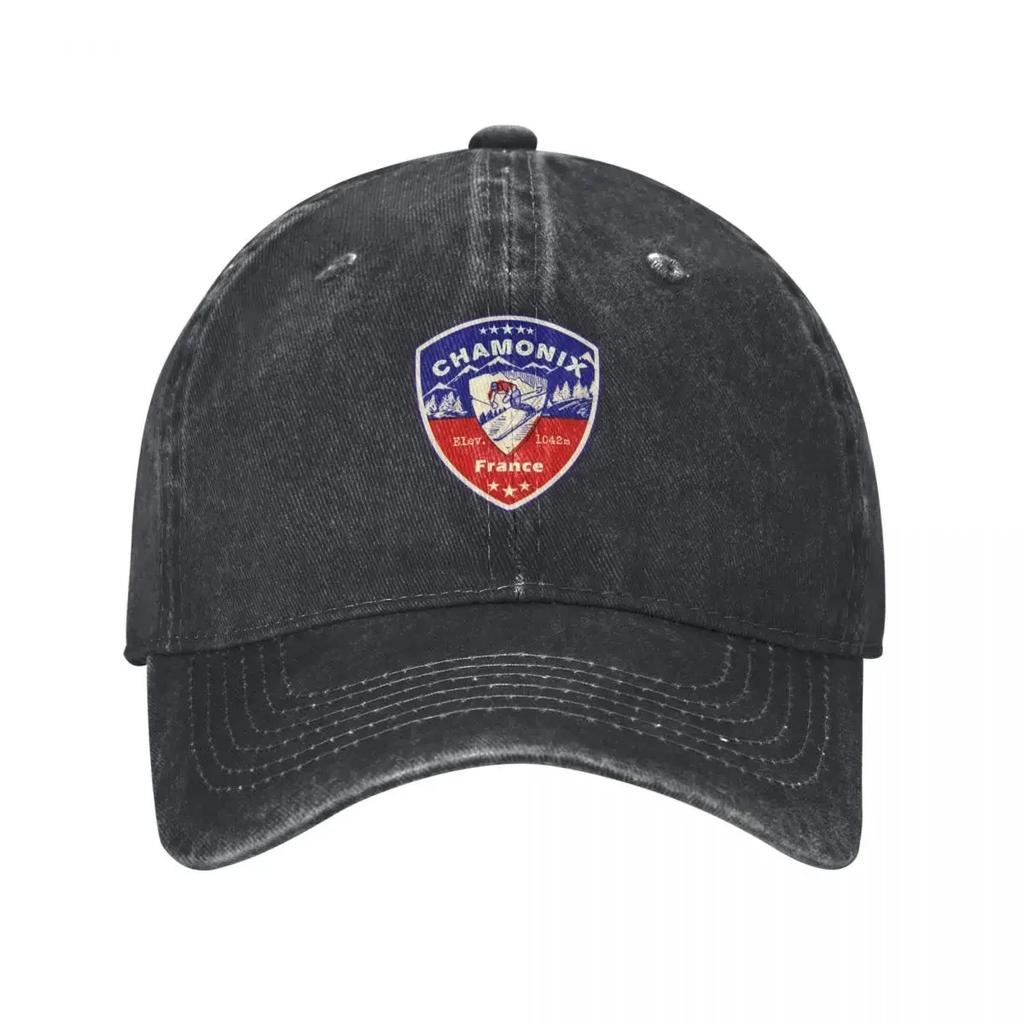 Chamonix France Skiing Ski Mountains Skier Baseball Cap Golf Hat Military Cap Unisex Golf Cap Visor Unisex Womens