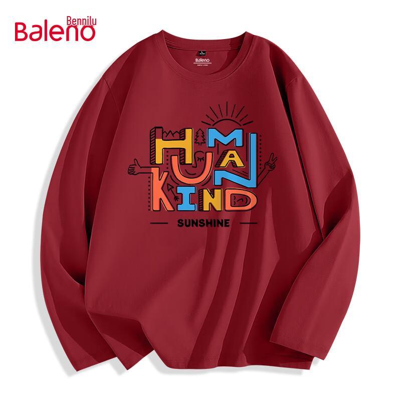 Baleno Men s 2025 Autumn Crew Neck Cotton Long Sleeve T-Shirt L