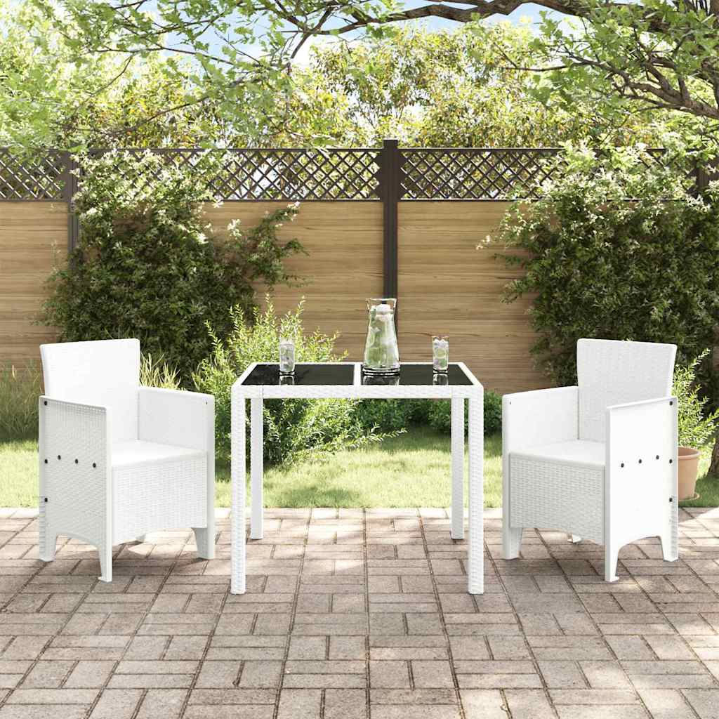 Garden Chair with Cushion 2 pcs White 53 x 49 x 85 cm Polypropylene