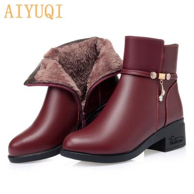Women Winter Shoes Boots 2020 New Genuine Leather Ladies Short Boots Fashion Wool Lining Large Size Ankle Boots Women
