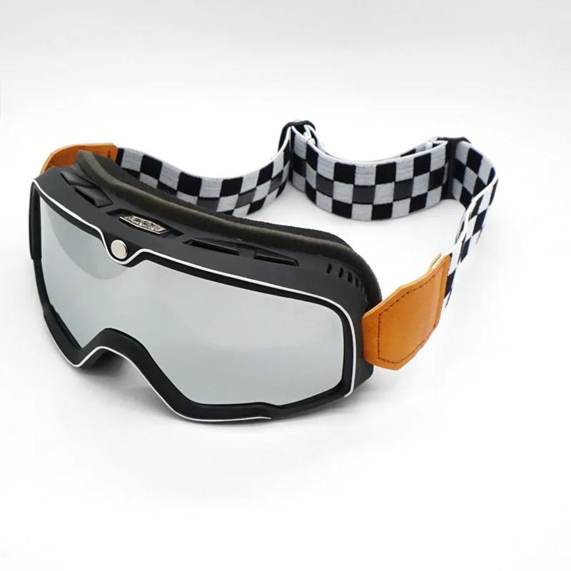 Vintage Checkered Black White Striped Active Eyeglasses Outdoor Activity Off-road Bicycle Motorcycle Goggles