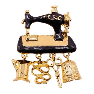 Frauen Vintage Nähmaschine Brosche Pin Hemd Pullover Hals Clip Rucksack Abzeichen