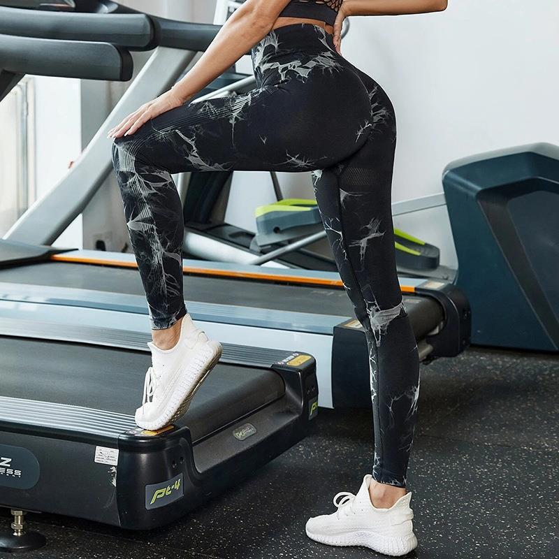 Seamless Tie-Dye High Waist Yoga Leggings - Butt Lift & Tummy Control