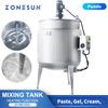ZONESUN Tanque de Mistura com Aquecimento Agitador Emulsificador de Aço Inoxidável ZS-MB1000L para Produção de Alimentos Líquido Gel Cosmético