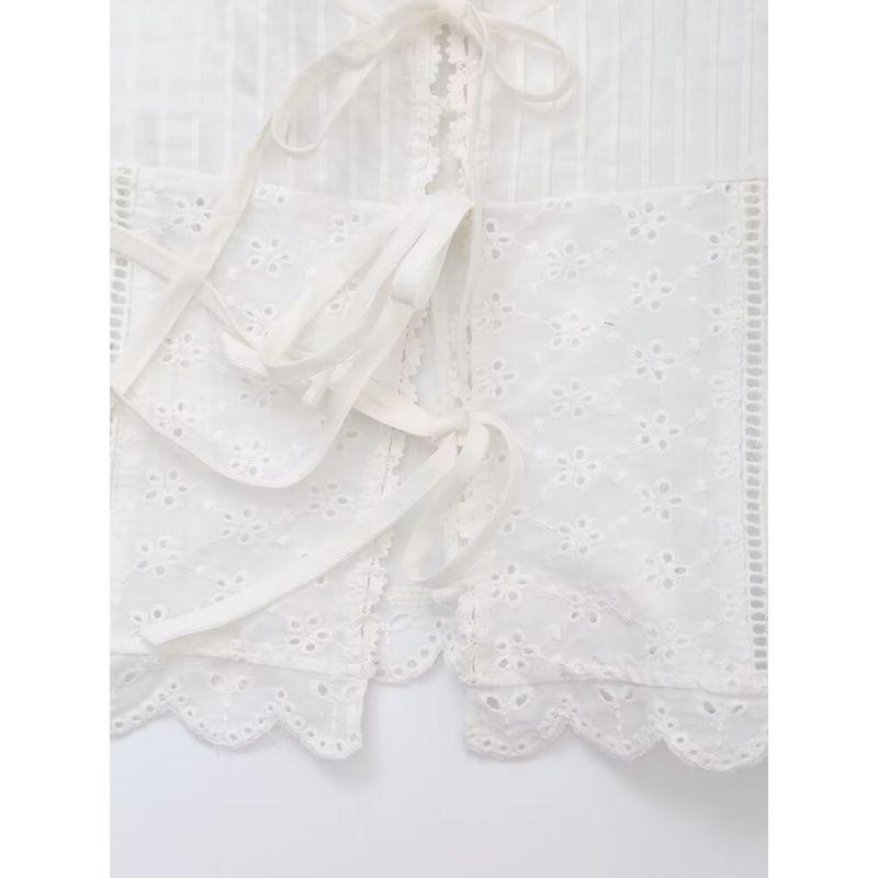 Kaslead New Arrival Women's Clothing Fashion Style Fashion Casual Easiest for Match Bowknot Decoration Embroider Tops 0881019