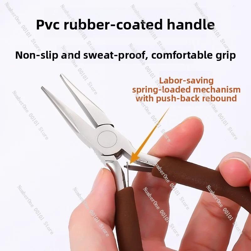 High-End Carbon Steel Pointed-Nose Pliers, DIY Tools Pliers, Jewelry Pliers, Round-Nose Pliers, Curved-Nose Scissors for Beading
