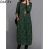 Women's Fashion Spring Fall Long Sleeve O-Neck Loose Waistline Casual Dresses