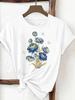 (Asian Size) trend flower sweet 90s Clothing T Shirt Print Female Woman Women Fashion Tee Top Short Sleeve Graphic T-shirts