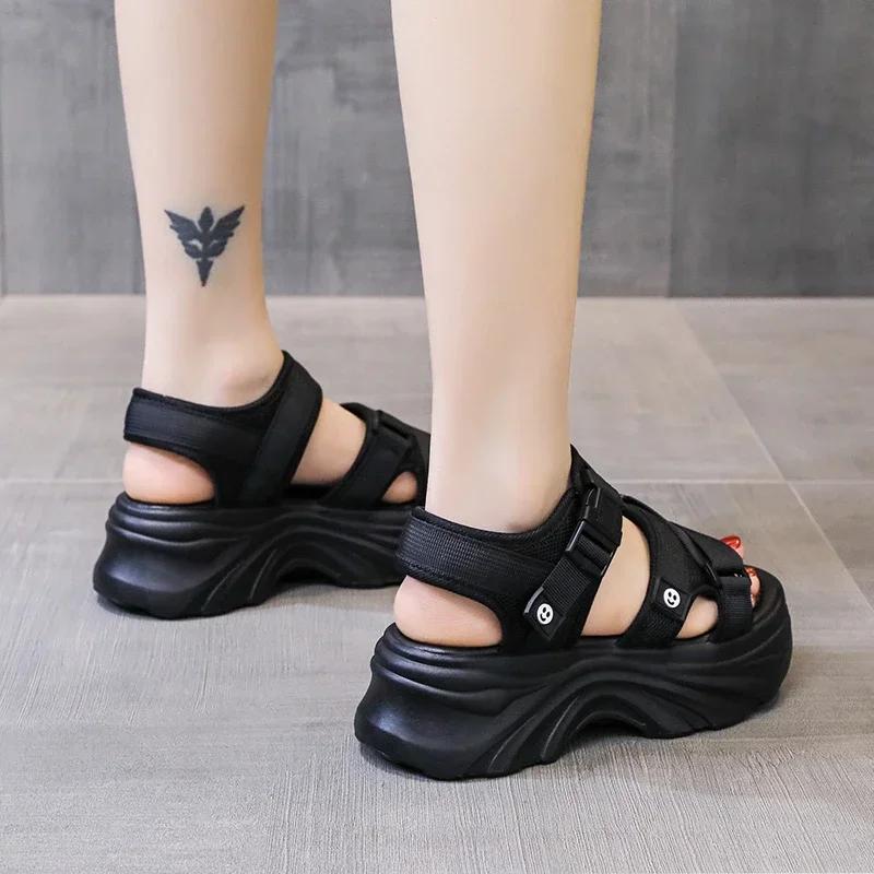 Summer Thick-soled Elevated Beach Casual Sneakers, Fashionable, Breathable and Comfortable Women's Sandals Zapatos Mujer