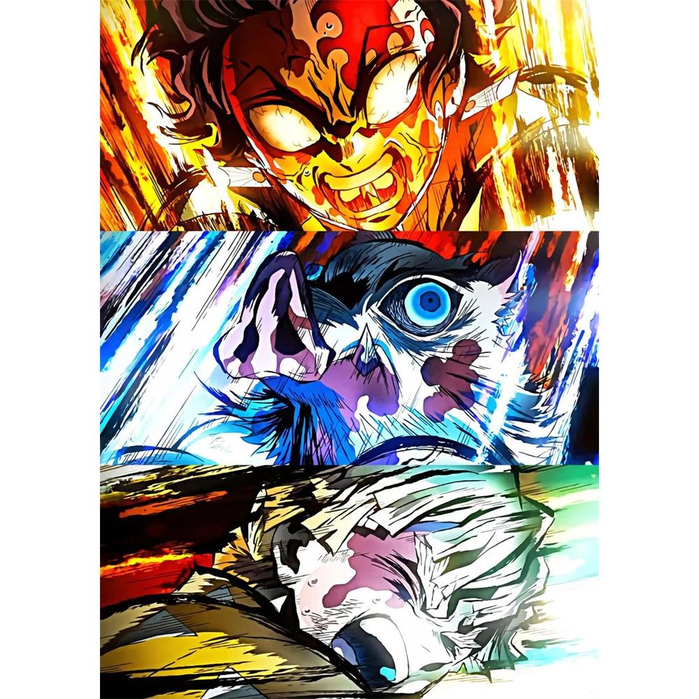 Demon Slayer Diamond Painting Ful Square Round Drills Anime Rick Mosaic Picture DIY Art Home Decoration 5D New