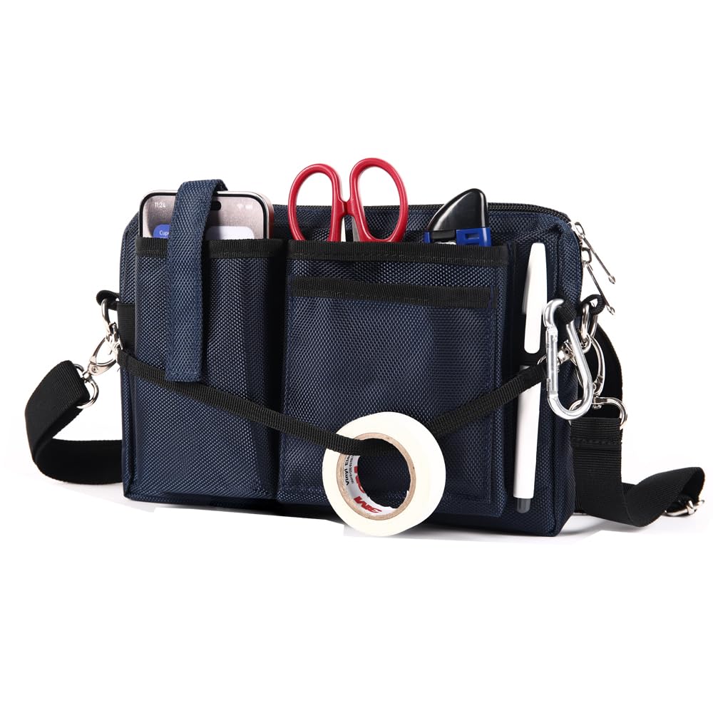 ALL BEFORE Multifunctional Waist Nurse Double 8 Shoulder Pen 6cm Gusset Size Navy [CARRY ONE] Bag, Tool/Stationery Pouch, Pouch, Gusseted, Zipper,