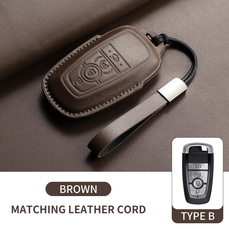 

Leather Car Key Case Cover Shell For Lincoln Nautilus Corsair Aviator Navigator Car Smart Remote Key Protector Car Accessories