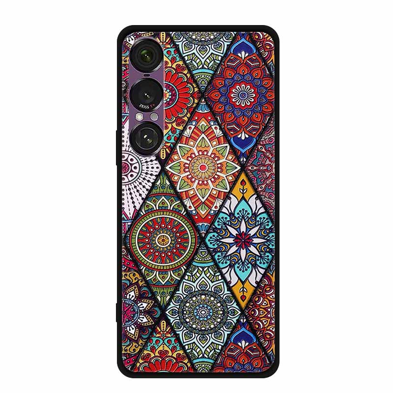 3D Emboss Case For Sony Xperia 1 VII 5G Case Flowers TPU Soft Silicone Back Cover For Sony Xperia 1 VII 2025 Phone Case XQ-FS54