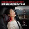 2pcs Mesh Faux Leather Neck Pillow Adjustable Breathable Seat Rest Cushion  Car Travel