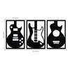 Pre-Laminated Pine Wood Guitar Wall Art | Laser Cut Precision | For Home Décor | For Gifting (Set of 3)