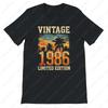 Vintage 1986 Clothing Born In 1986s 40th Birthday Gift Men Women Fun Sunset Projection Oneck Printed Unisex Cotton Shirts Black