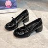 fashion Chunky Hee Pumps Women's Shoes 2024 Summer New Arrival Round Toe Mid-Heel versatile Shallow Mouth Single Shoes