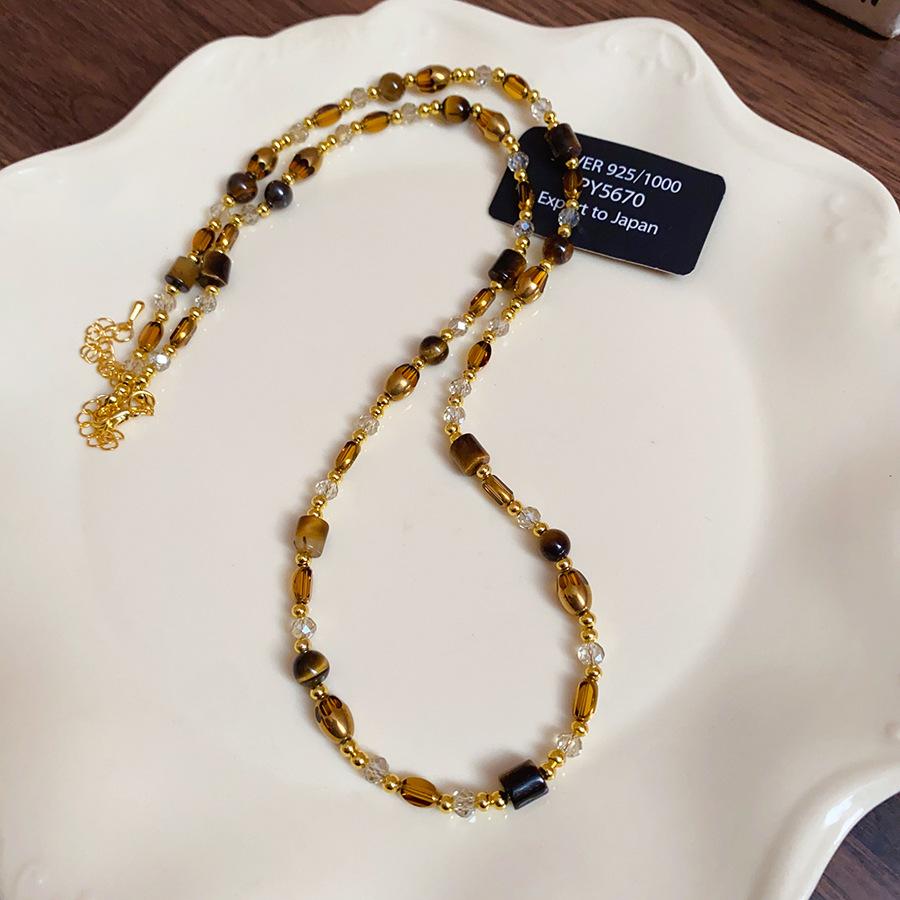 Ethnic Style Irregular Beaded Crystal Beaded Necklace Women's Clavicle Chain Holiday Style Necklace