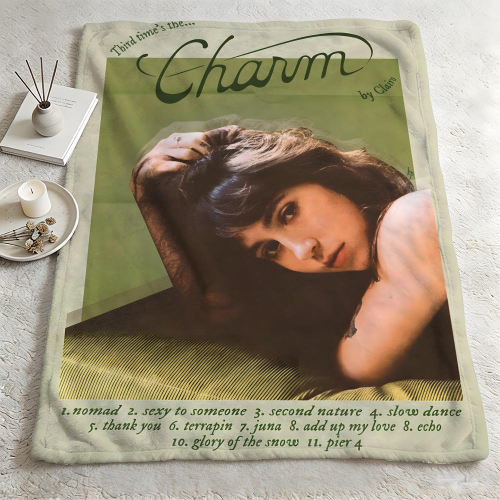 music CClairoo Throw Warm Soft Flannel Blanket Multiuse for Sofa Bed Camping Travel Nap