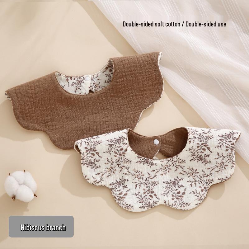 Bavoir pour bébé double face rotatif à 360°, Gaze de coton, Toutes saisons, Absorbant, Qualité Classe A