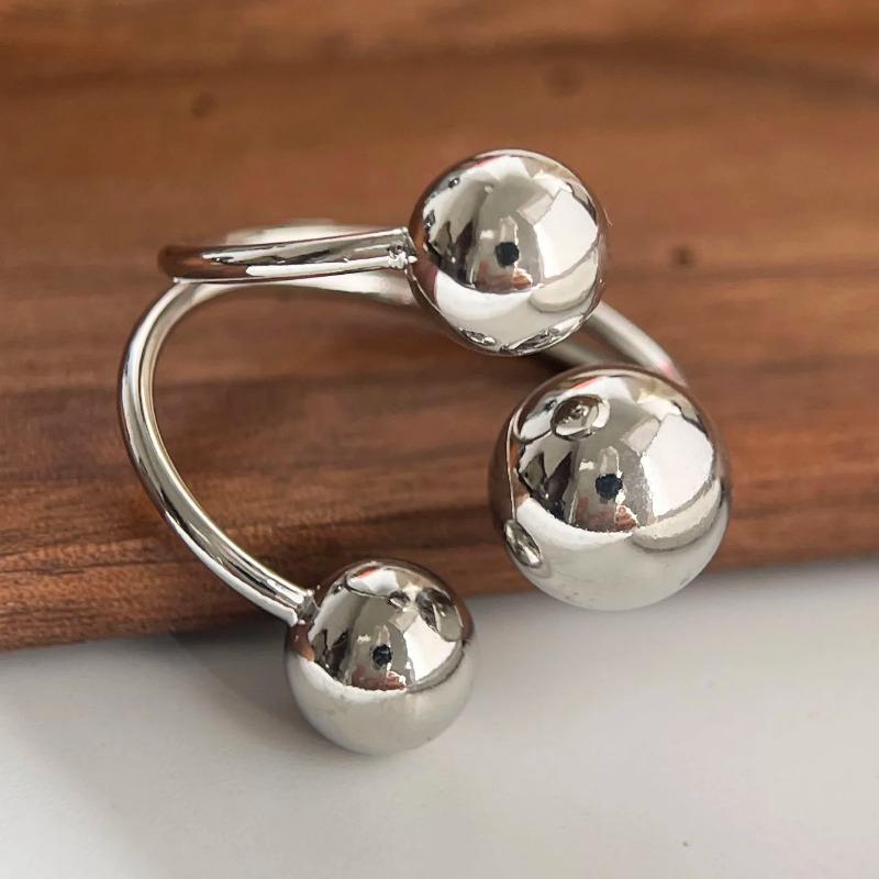 Rings for Women Couple Minimalist Handmade Simple Three Balls Ring Fine Jewelry Gift Prevent Allergy