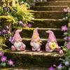 Garden Gnome Statues for Outdoor Decor Halloween Resin Statue, Spring Butterfly Bird Flower Macaron Color Gifts Figurine Patio, Hand Painted