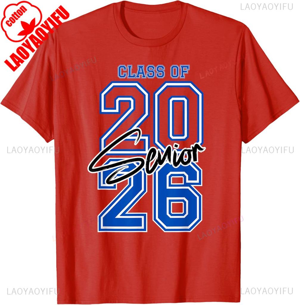 Class of 2026 Senior Gift Happy 2026 Graduation TShirt Simple Letters Style Regular Short Sleeve Unisex Allmatch Shirts
