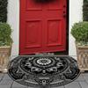 1Pcs Geometric Floral Semi Circle Welcome Doormat Non-Slip for Outdoor Patio Porch Kitchen Bathroom Entryway Floor Mat
