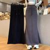 Dames Herfst & Winter Slank Makende Zeemeermin Midi Rok