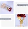 Gold Foil Rose Eternal Flower Glass Cover Gift for Valentine's Day, Christmas, New Year