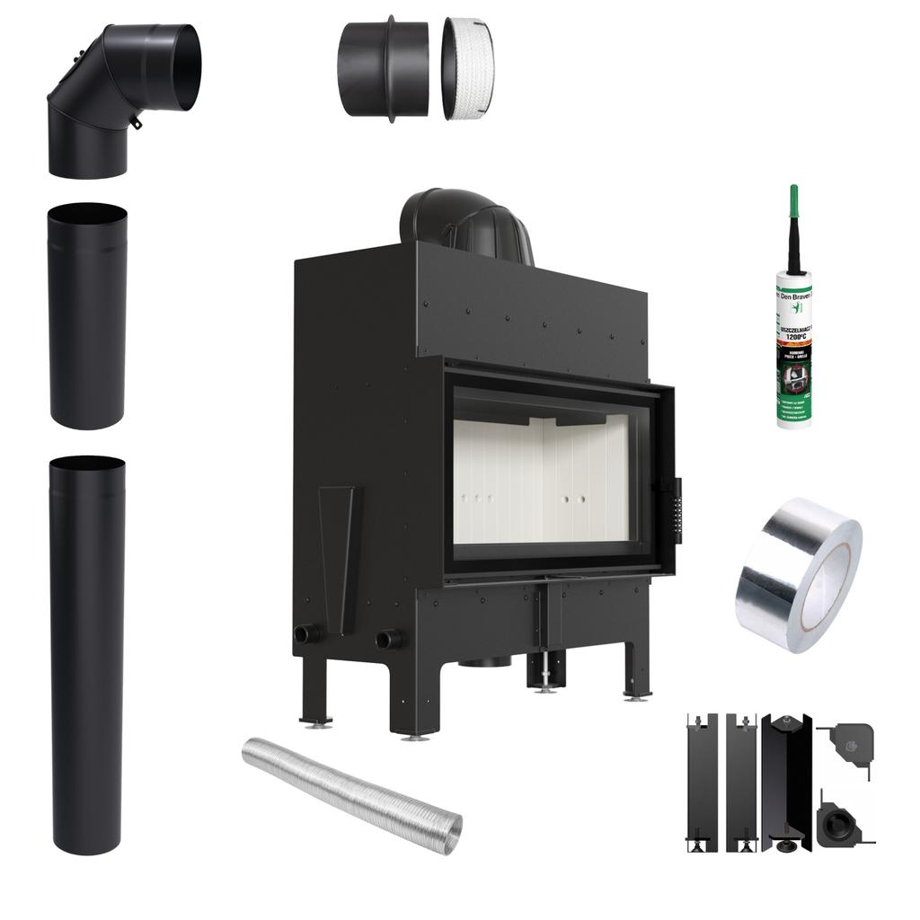Fireplace Insert KRATKI FLOKI S 8 kW Fi 160 Set of Pipes