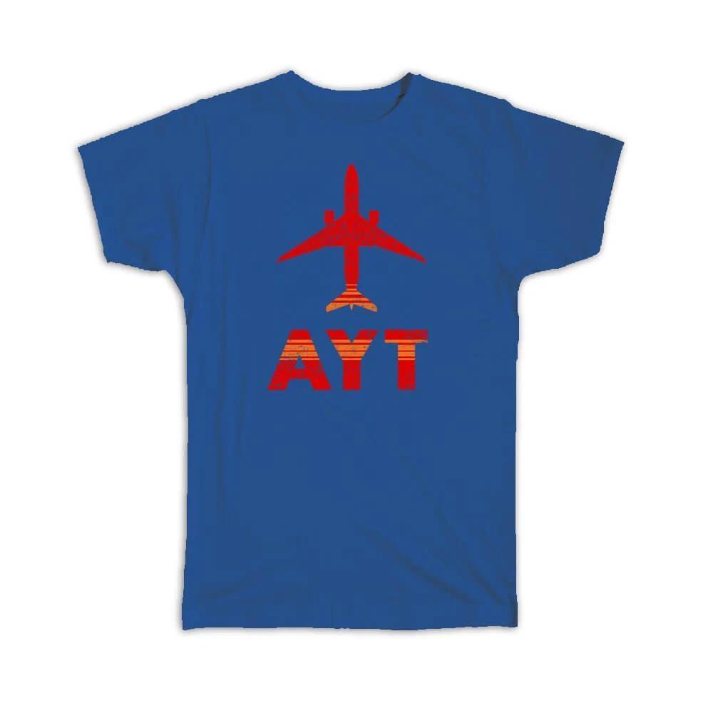 Gift T-Shirt : Turkey Antalya Airport AYT Travel Airline Pilot AIRPORT L