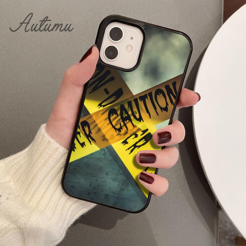 Funny Caution Tape Danger Phone Case for iPhone 11 12 13 14 Pro Max Mini XR XS SE 2020 6S 7 8 Plus Samsung Galaxy S21 S22 Cover