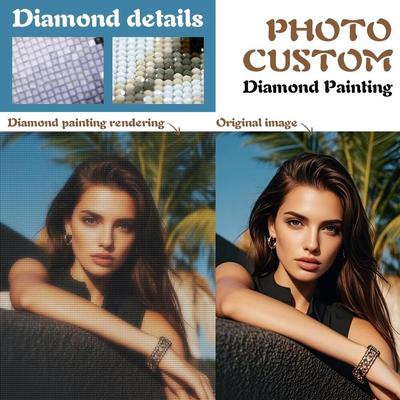 Large Size 5D DIY Diamond Painting Photo Custom Crystal Full Square Rhinestone Craft Gift Cross Stitch Kit Wall Decoration