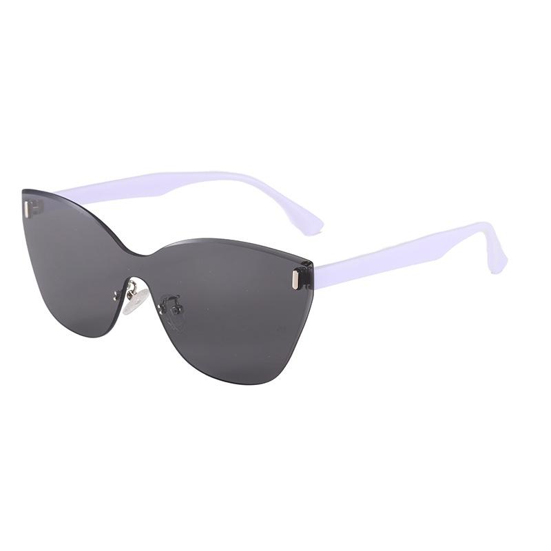 New frameless design sunglasses fashion cat eye sunglasses women's high-end sense large frame sunglasses men's trend