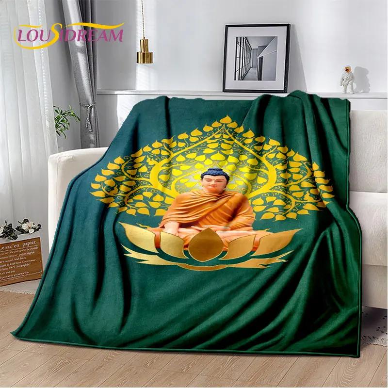 Будда Шакьямуни, буддизм, вера, религия, мягкое плюшевое одеяло, фланелевое одеяло, одеяло для гостиной, спальни, кровати, дивана, молитвы 75x90cm