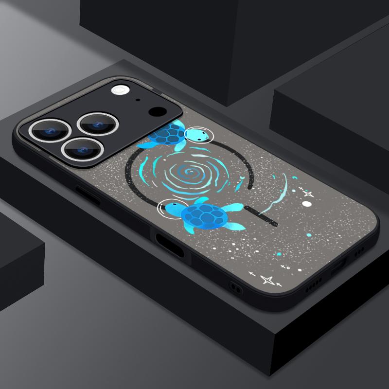 For iPhone 17 Pro Max Case Sea Turtle Conch Whale Pattern Magnetic For Magsafe Slim Matte Cover For iPhone 16 Pro Max 15 14 13 16E Air